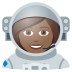 👩🏾‍🚀 woman astronaut: medium-dark skin tone display on JoyPixels